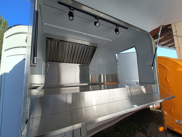 Retro Stainless Steel Food Trailer PSS3021 im US-Retro-Design mit Edelstahl